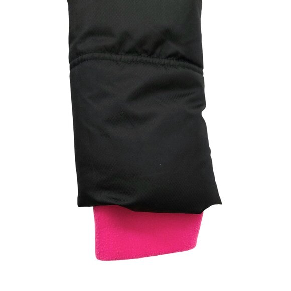 Faded Glory Hooded Puffer Jacket Youth XL 14/16 Black Pink Full Zip Fleece Warm - Picture 9 of 11